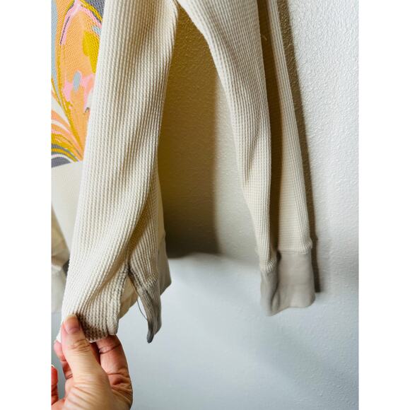 Saturday/Sunday Cream Catrina Thermal Long Sleeve Waffle Top XS - Picture 9 of 14